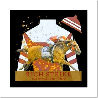 Famous Racehorses - Rich Strike 2022 Kentucky Derby Winner 80-1 Posters and Art